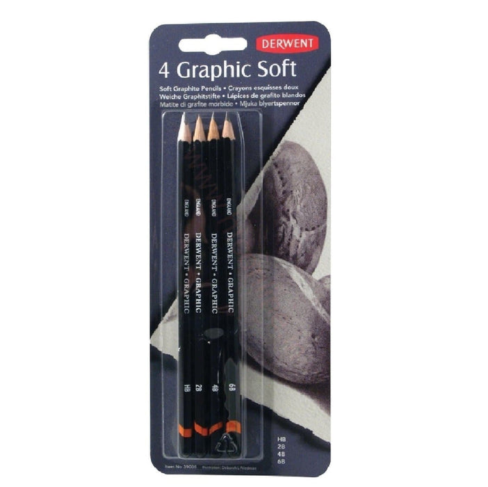 Derwent Set de 4 lápices de grafito suave #39005